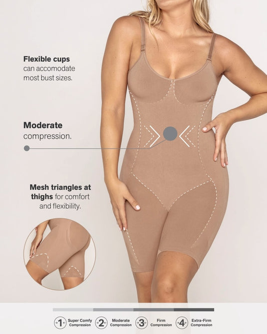 Belvia Shapewear Smoothing Slimming Control Bodysuit Women Body Shaper -  Beige (Xx-Large) 